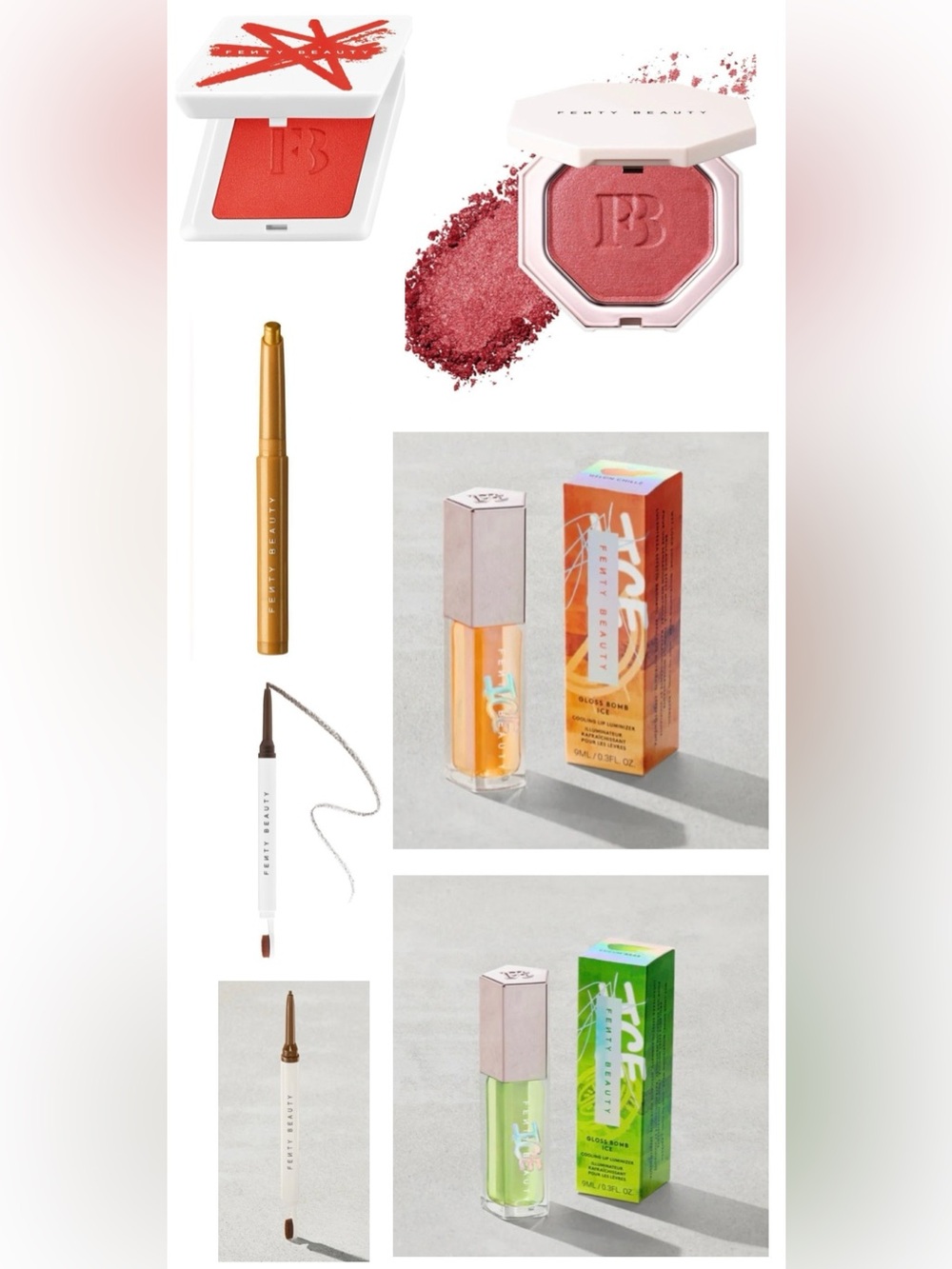 FENTY Beauty By Rihanna 7 Piece Makeup Bundle $196 Retail, All NIB